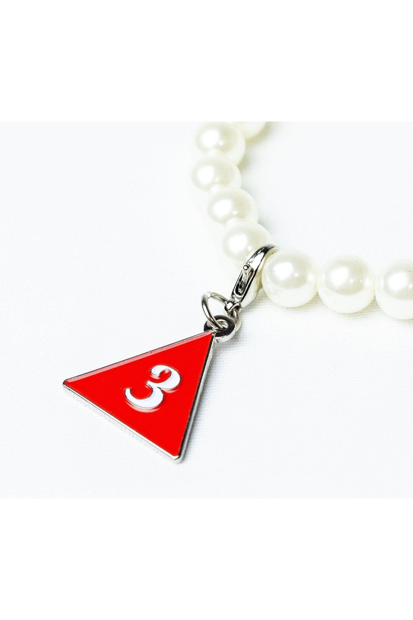 Pearl Bracelet with ΔΣΘ Number Charm