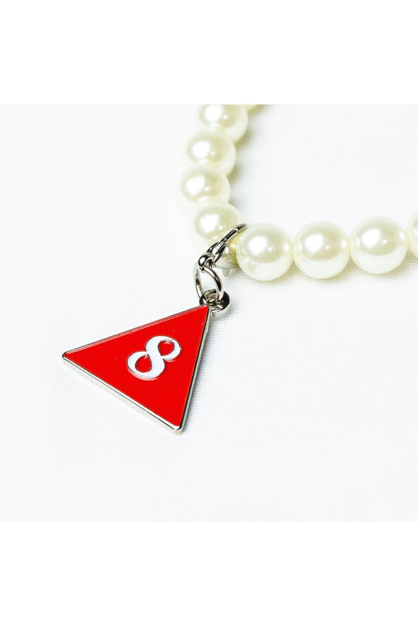 Pearl Bracelet with ΔΣΘ Number Charm