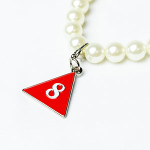Pearl Bracelet with Delta Number Charm
