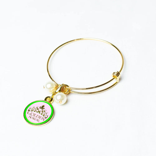 AKA Gold Wire Bracelet with Golden Soror Charm