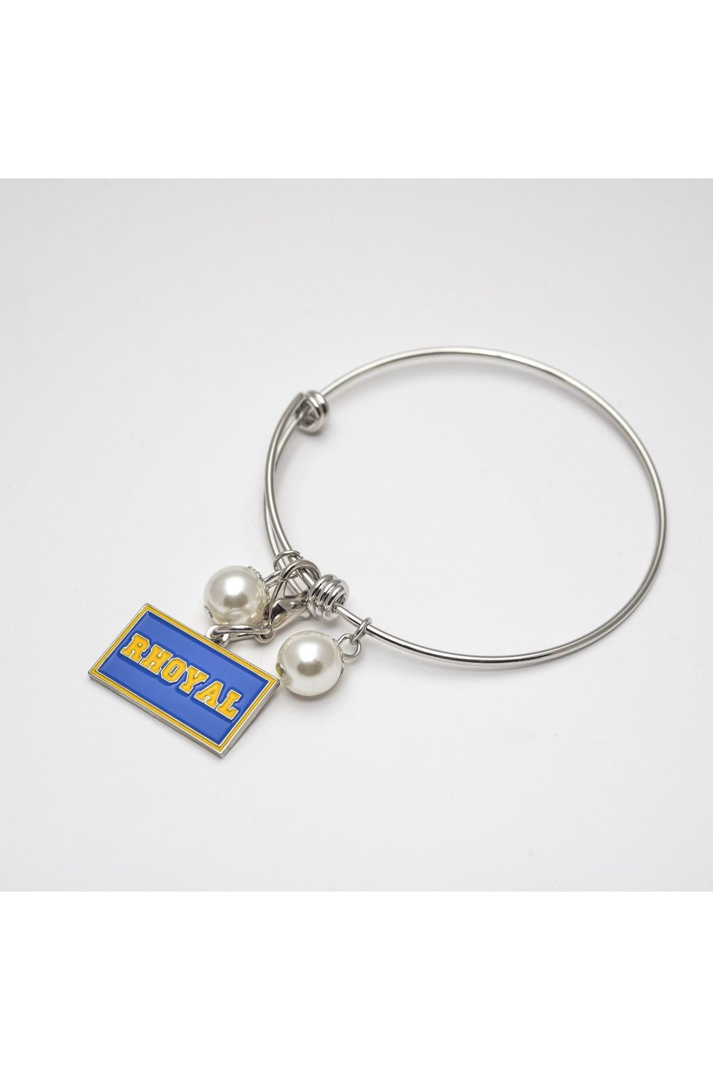 Silver Wire Bracelet with Rhoyal Charm