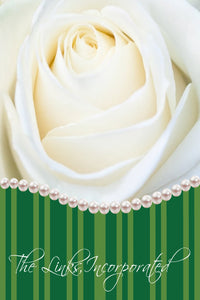 White Rose with Pearls Notecards