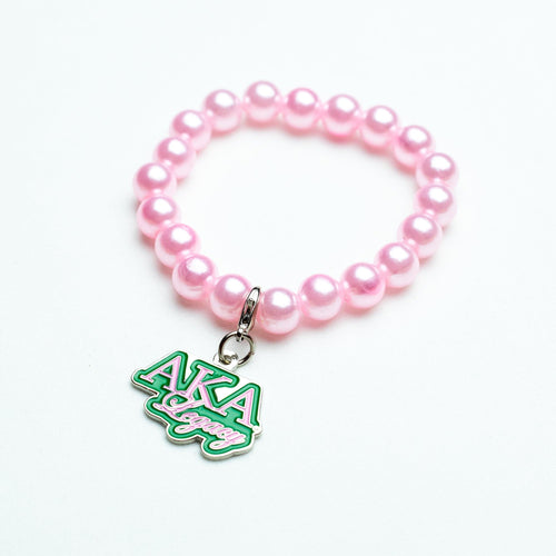 AKA Pink Pearl Bracelet with AKA Legacy Charm