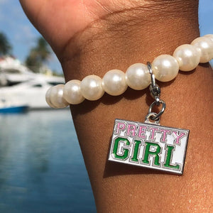 AKA Pearl Bracelet with Pretty Girl Charm