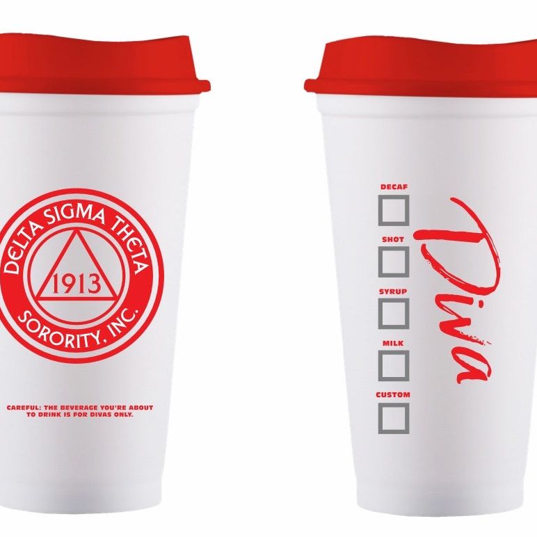 Delta Sigma Theta Reusable Coffee Cup – Rosa's Greek Boutique, Inc.