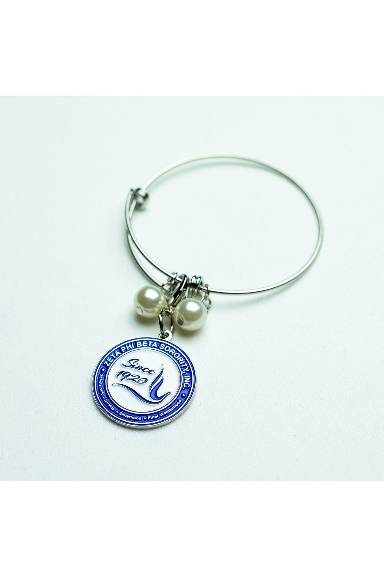 ΖΦΒ  Wire Bracelet with Round ZΦΒ Charm