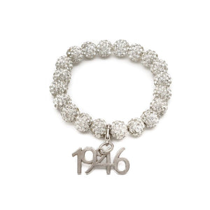 Links, Inc. Silver Bling Bracelet with Silver 1946 Charm