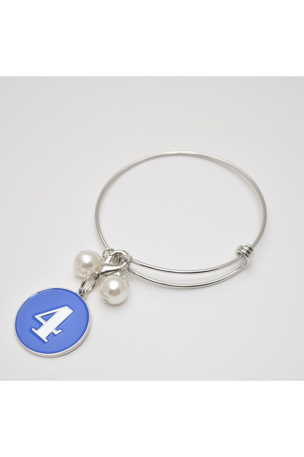 Silver Wire Bracelet with ZΦΒ Number Charm
