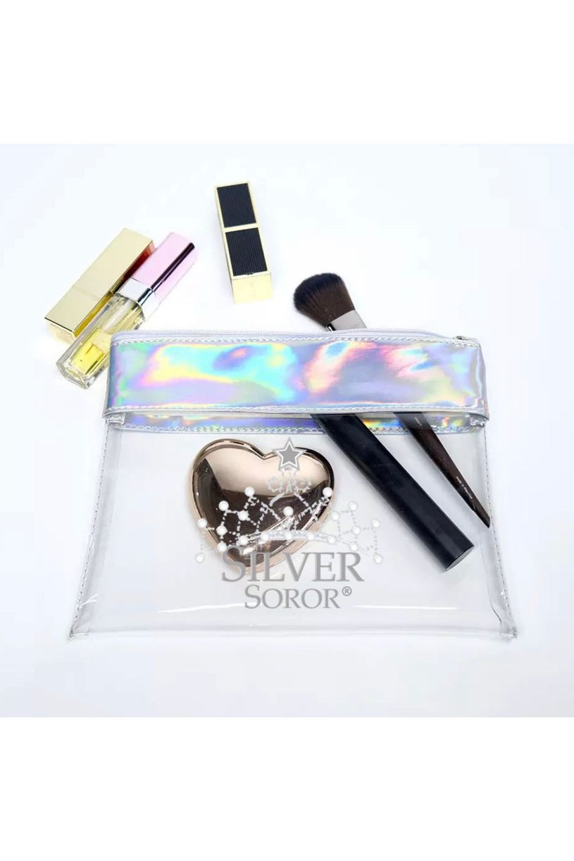 Silver Soror Clear Cosmetic Bag