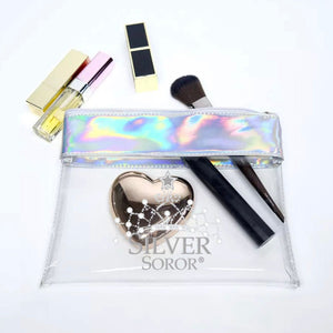 Silver Soror Clear Cosmetic Bag