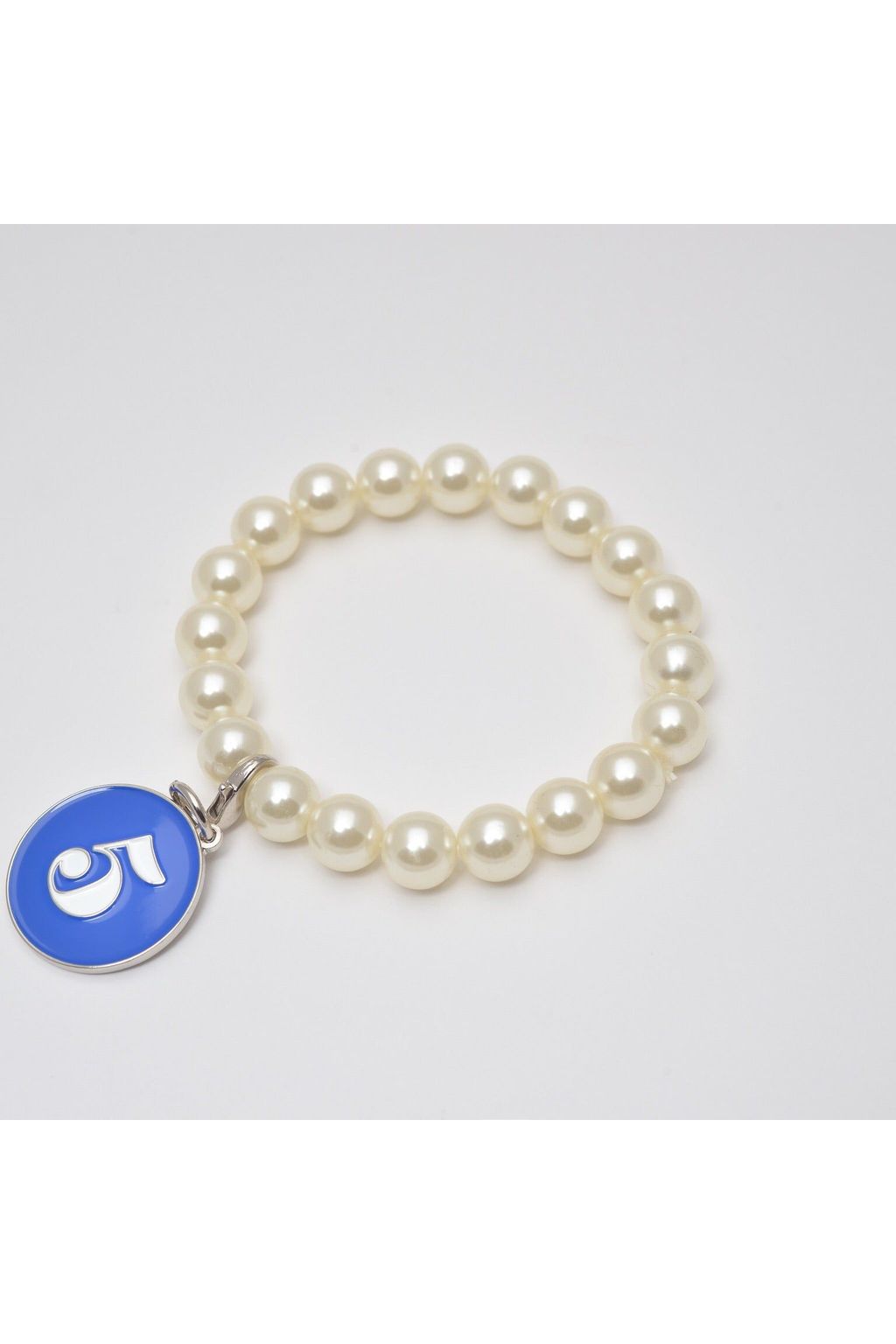 Pearl Bracelet with ΖΦΒ Number Charm