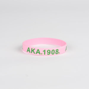 Alpha Kappa Alpha Pink Silicone Bracelet