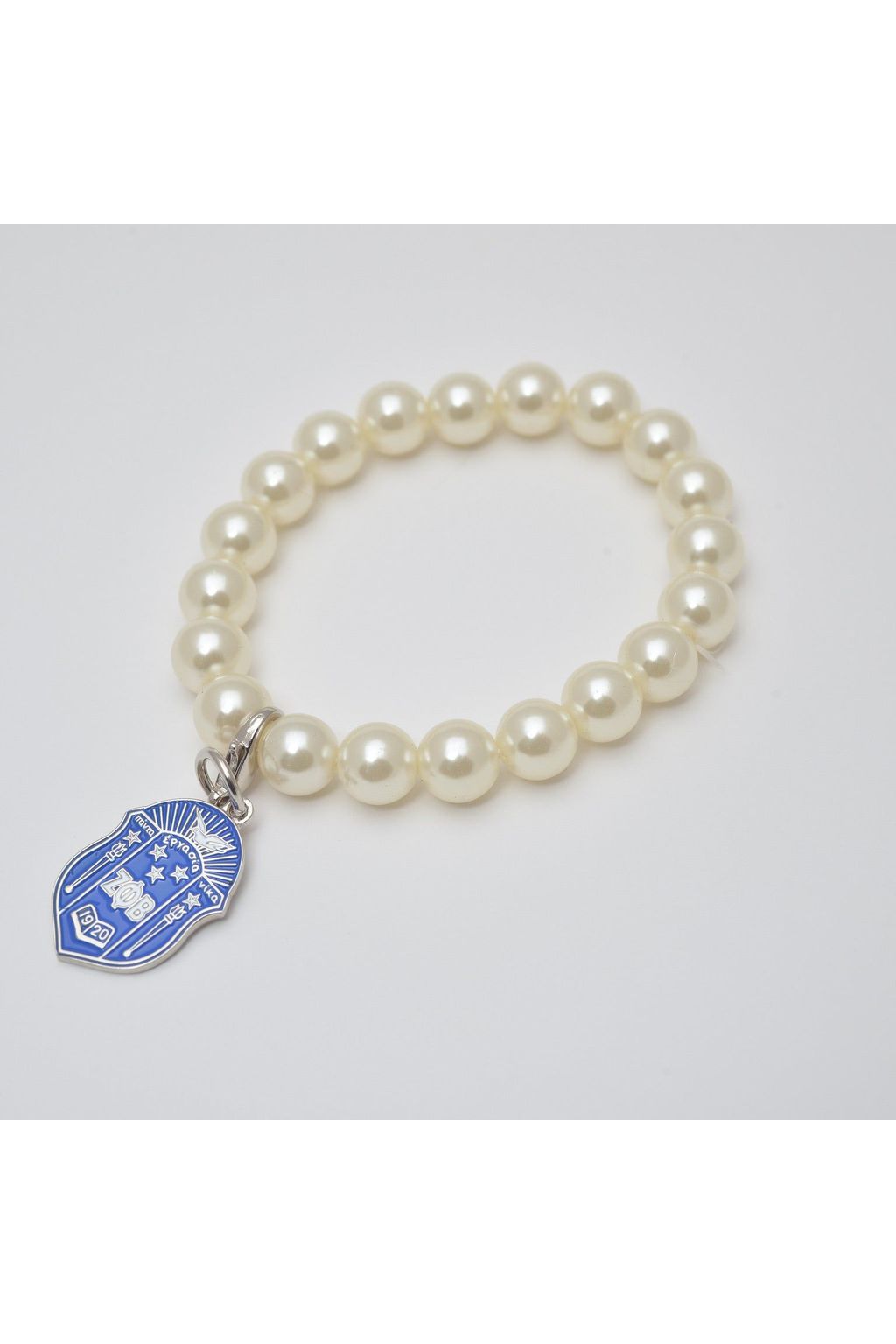 Pearl Bracelet with ZΦΒ Shield Charm