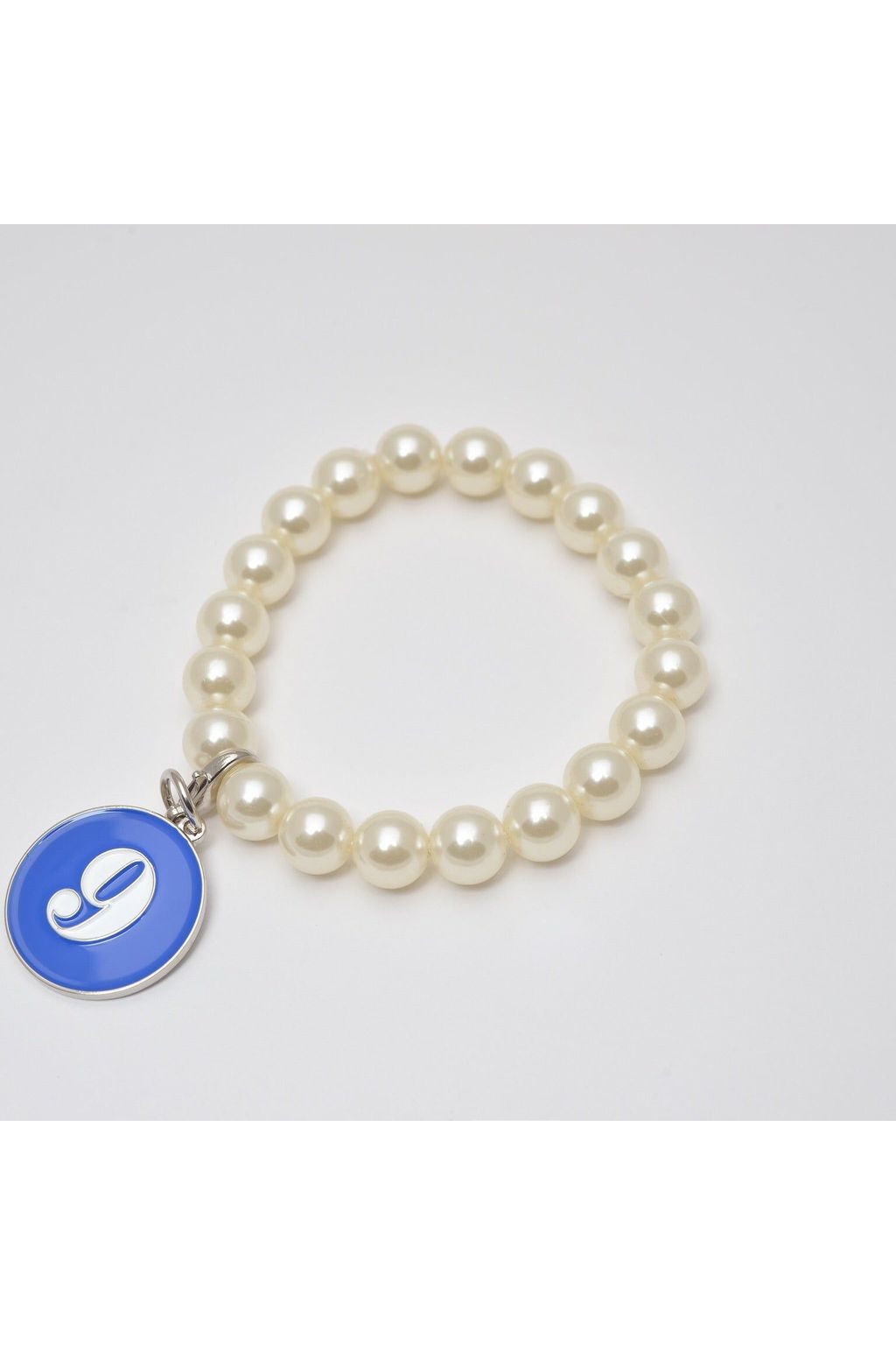 Pearl Bracelet with ΖΦΒ Number Charm