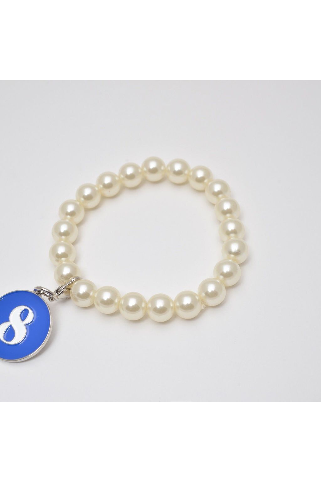 Pearl Bracelet with ΖΦΒ Number Charm