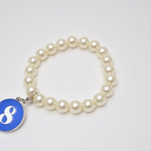 Pearl Bracelet with Zeta Number Charm