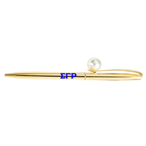 Sigma Gamma Rho Gold Ink Pen with Pearl – Rosa's Greek Boutique, Inc.