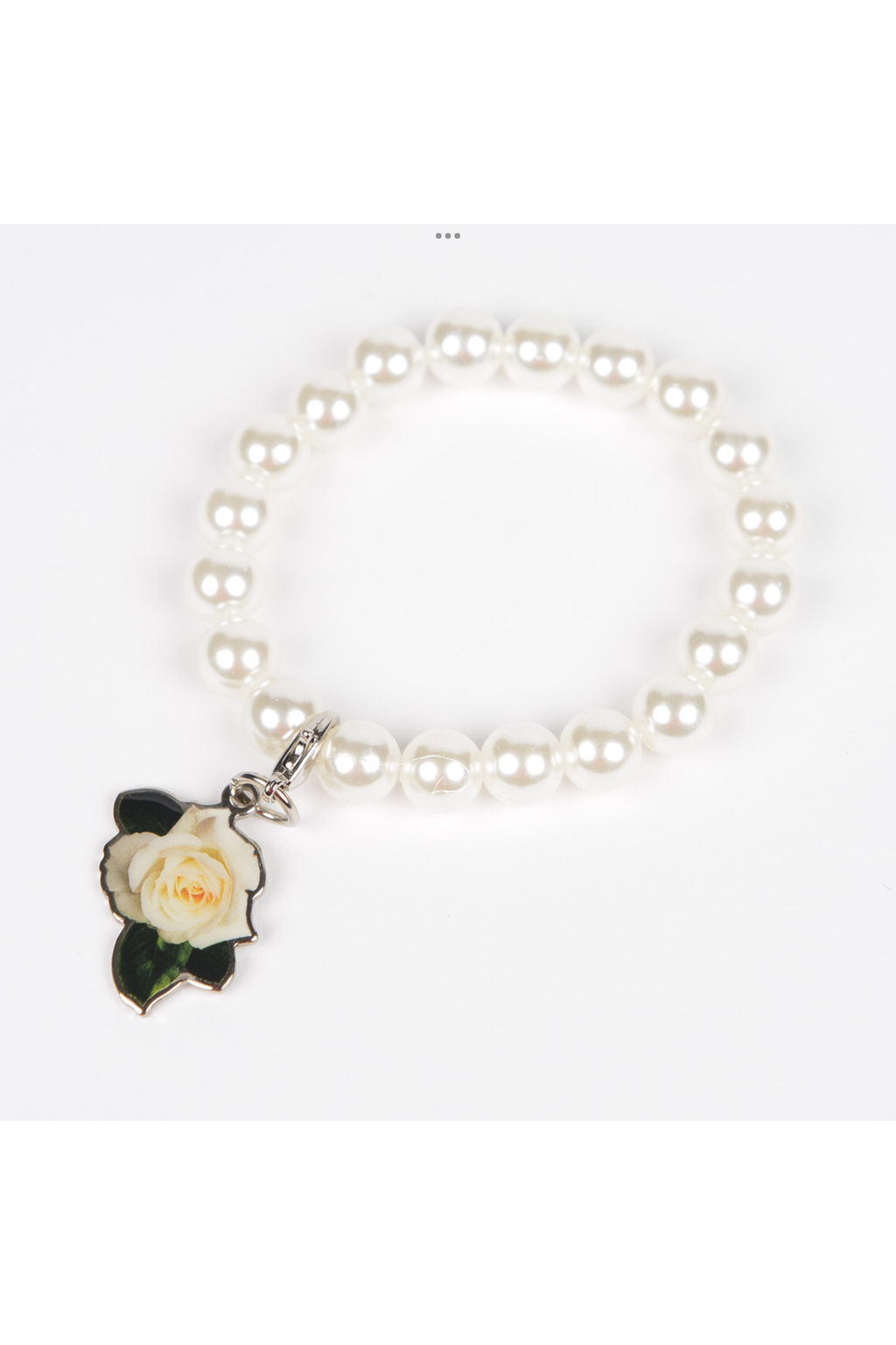 White Rose Pearl Bracelet