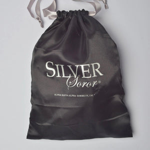 AKA Silver Soror Drawstring  Shoe Bag