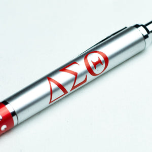 ΔΣΘ Silver and Red Ink Pen