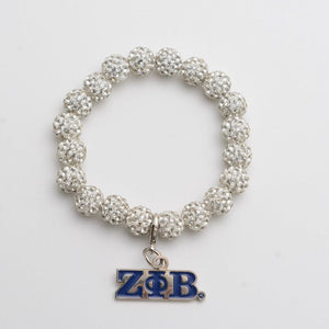 Zeta Phi Beta Silver Bling Bracelet with Zeta Phi Beta Charm