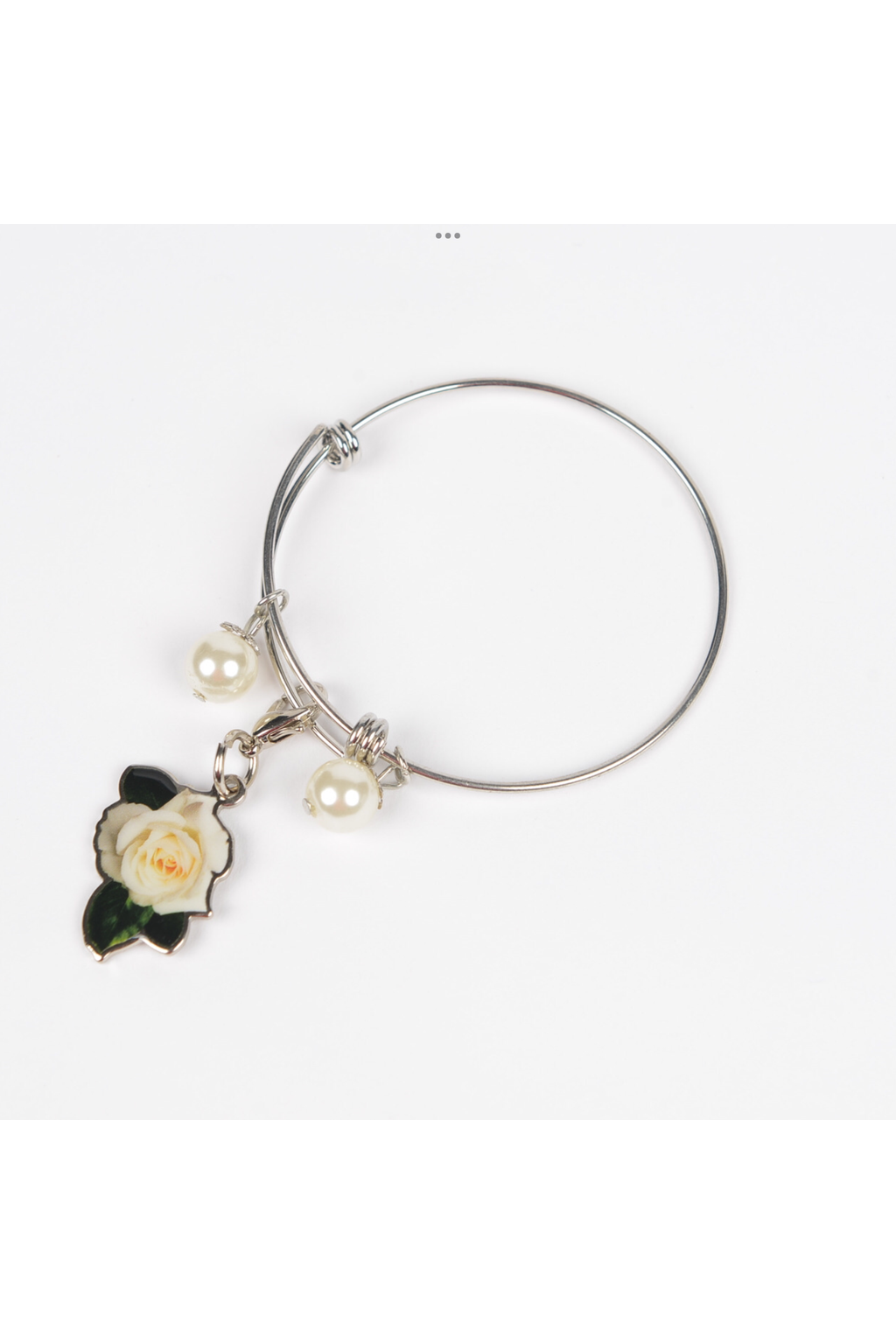 White Rose Wire Bracelet