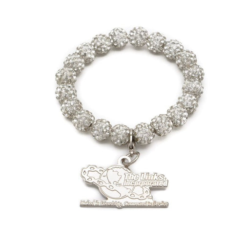 Links, Inc. Silver Bling Bracelet with Silver Embossed Charm