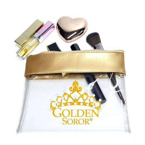 Golden Soror Clear Cosmetic Bag