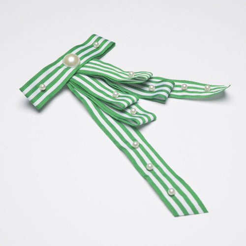 Green and White Brooch