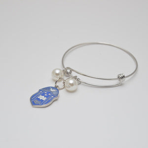 Silver Wire Bracelet with Zeta Shield Charm